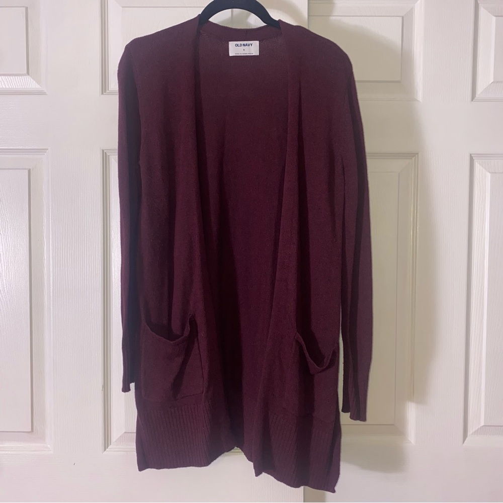 Old Navy Burgundy Open Front Cardigan